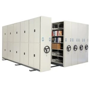 Prateleiras compactas móveis de armazenamento escolar